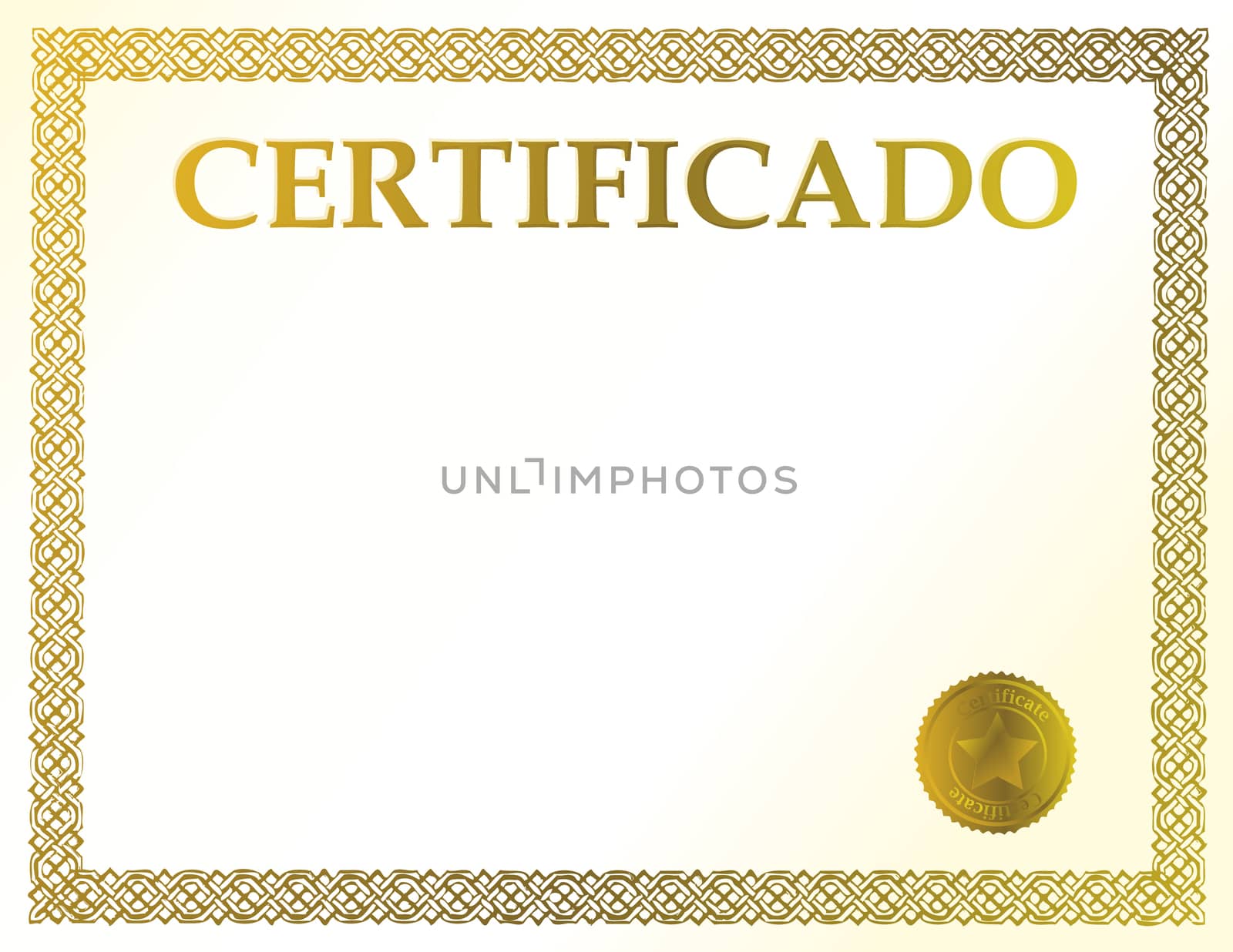 Spanish blank certificate. Ready to be filled with your individual text.