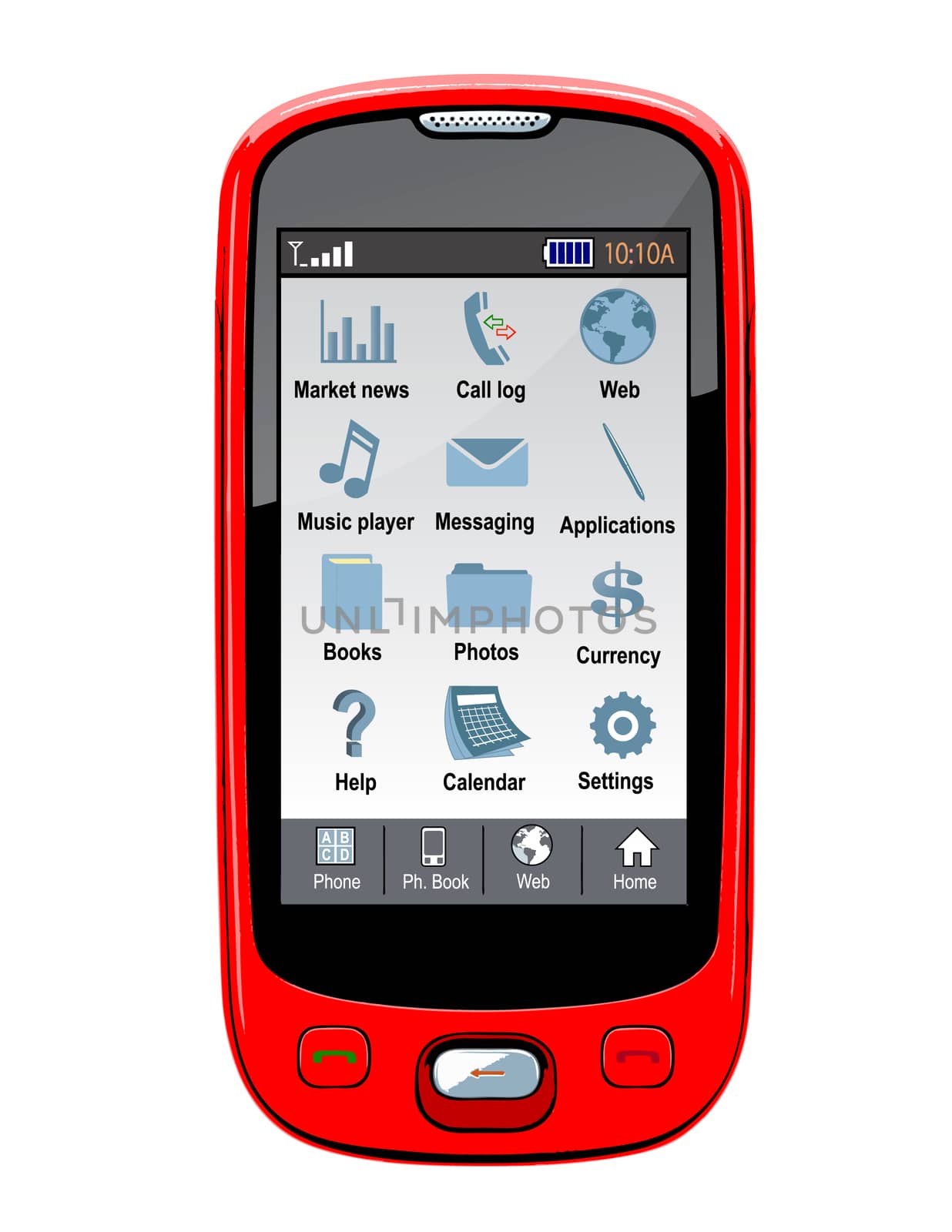 Vector cell phone, PDA and GPS.