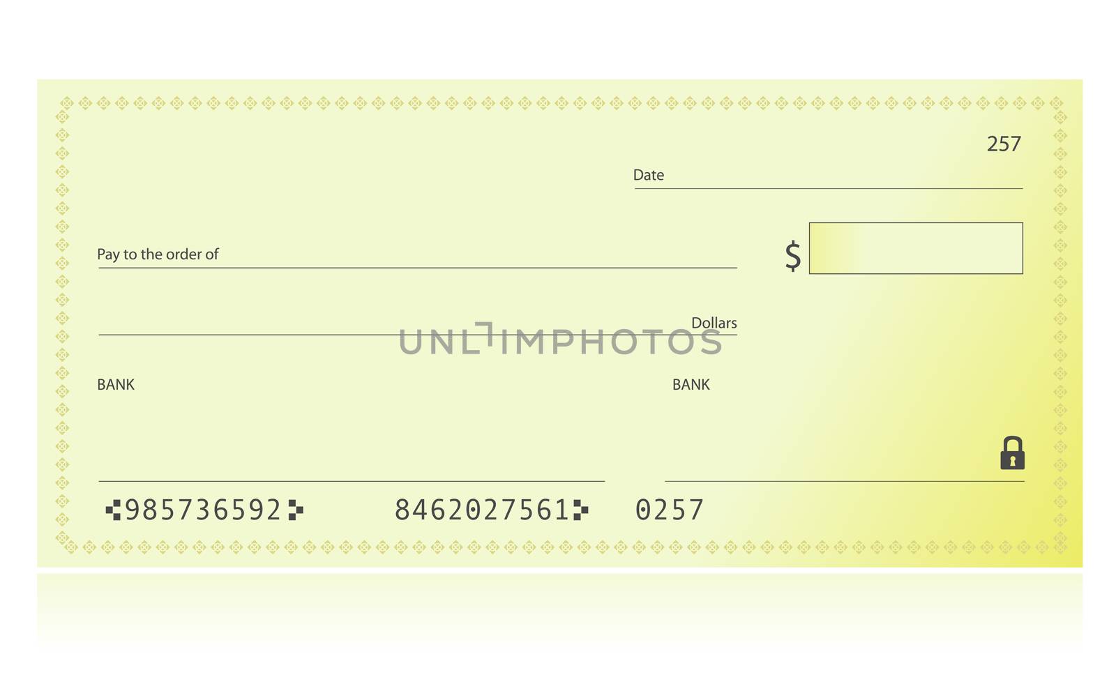 Bank Check illustration isolated over a white background
