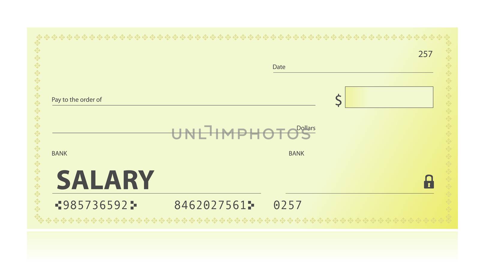 Salary check illustration design over white