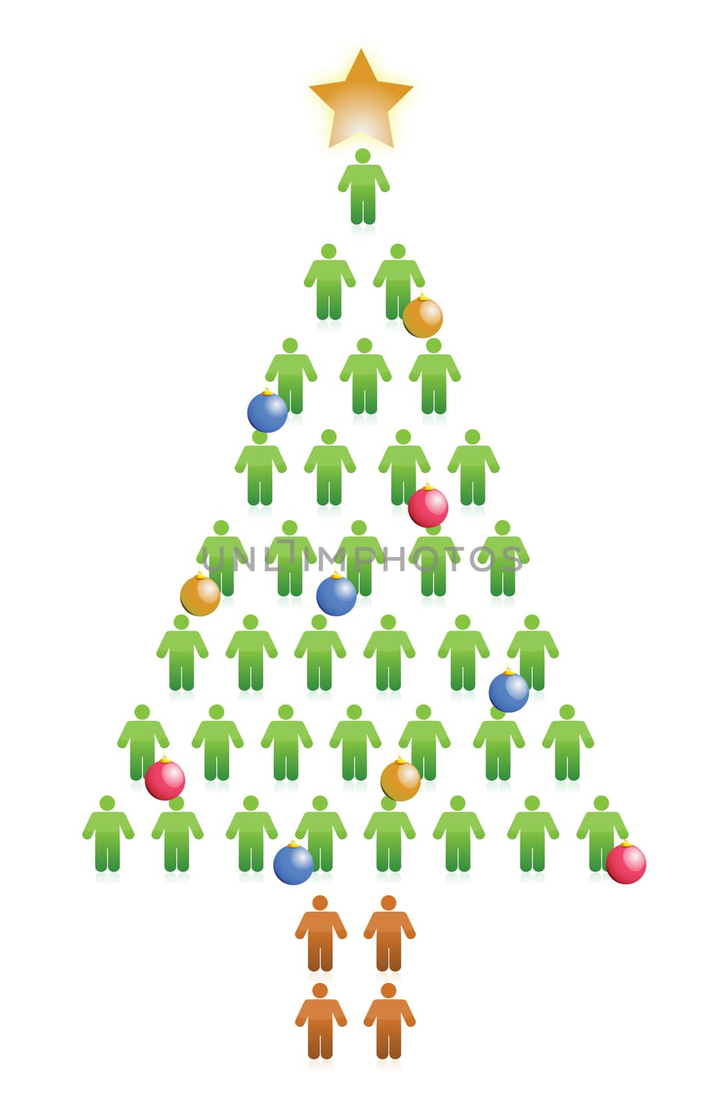 People christmas tree illustration design