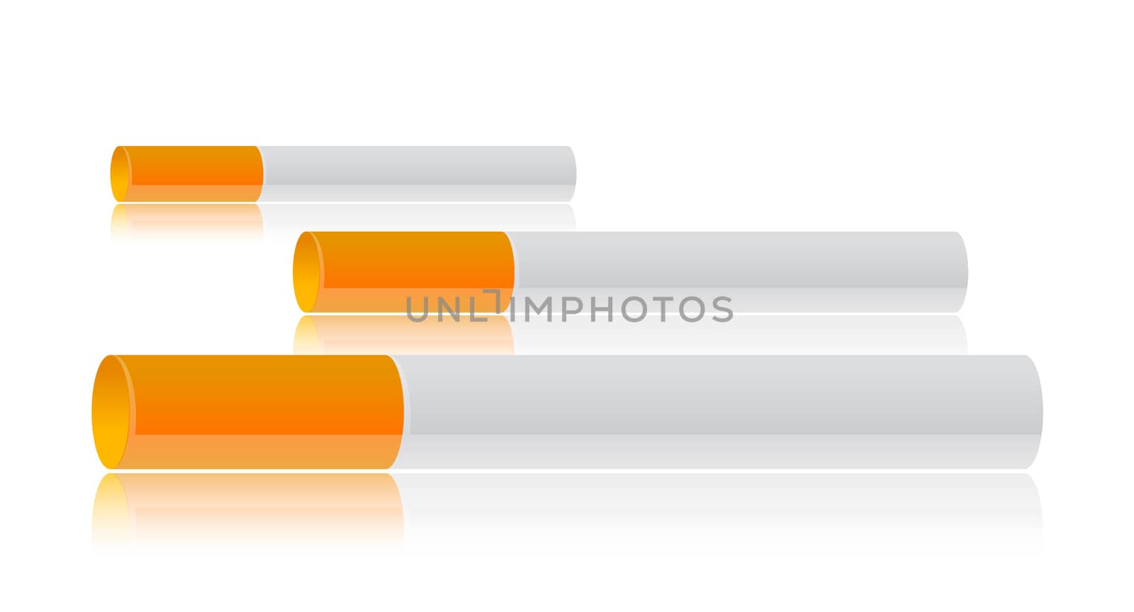 Three cigarettes illustration design on a white background