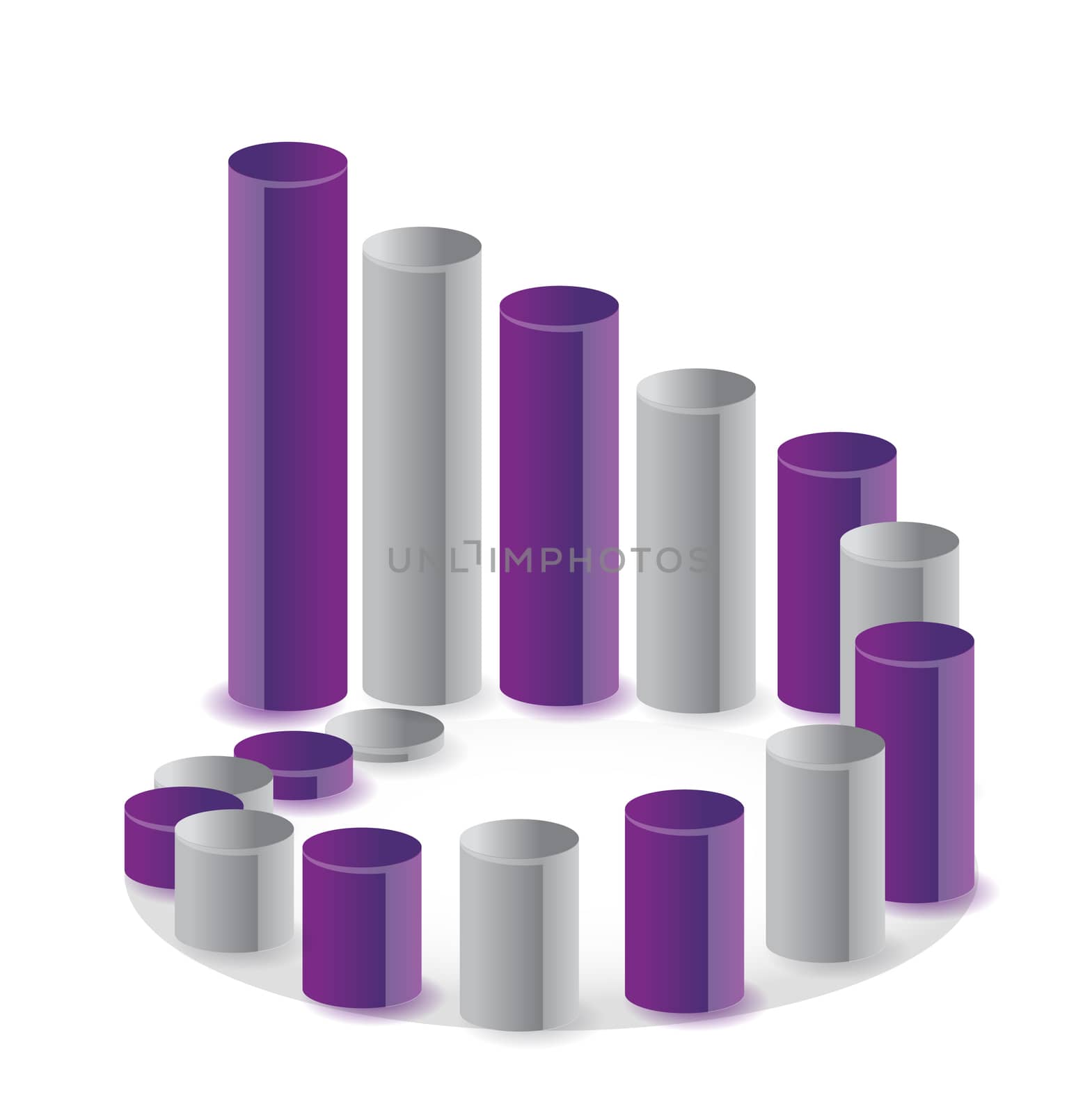 Unique business graph circle illustration