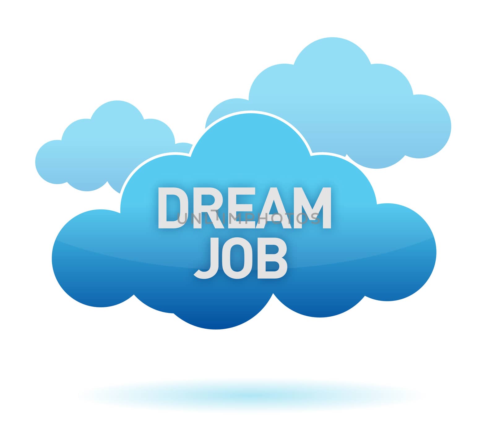 Dream Job cloud illustration design over white