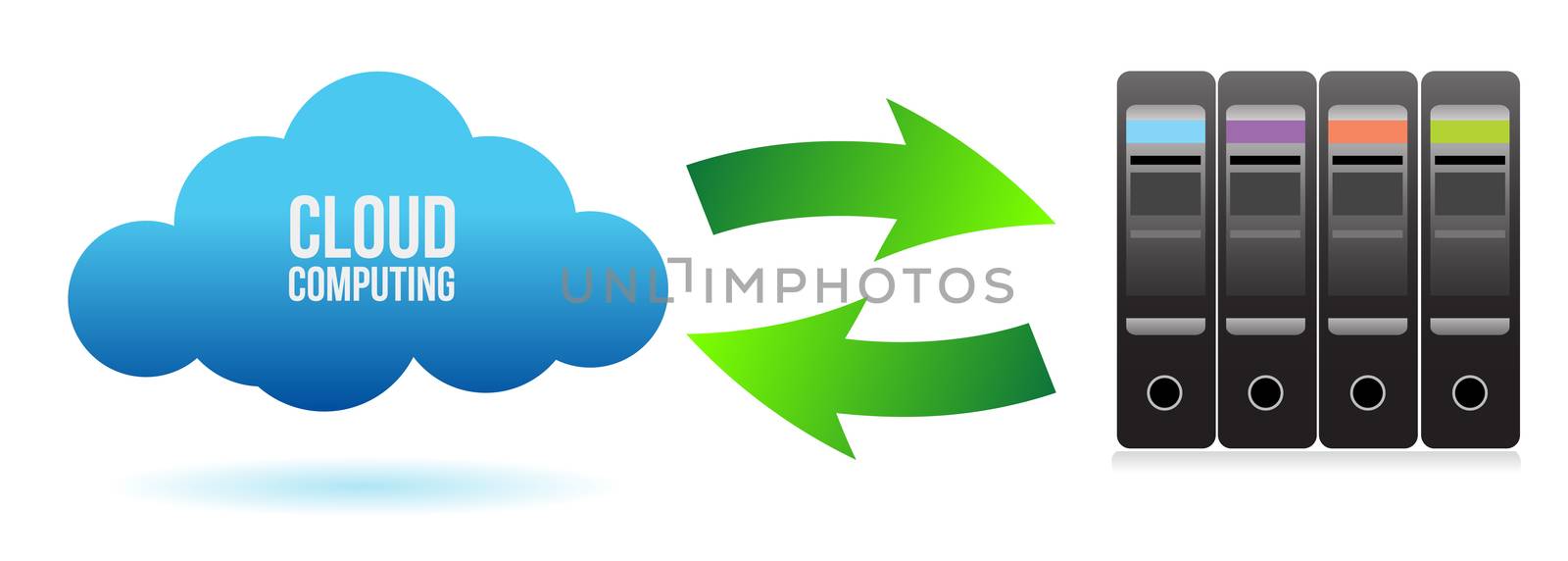 cloud server file transfer concept illustration design