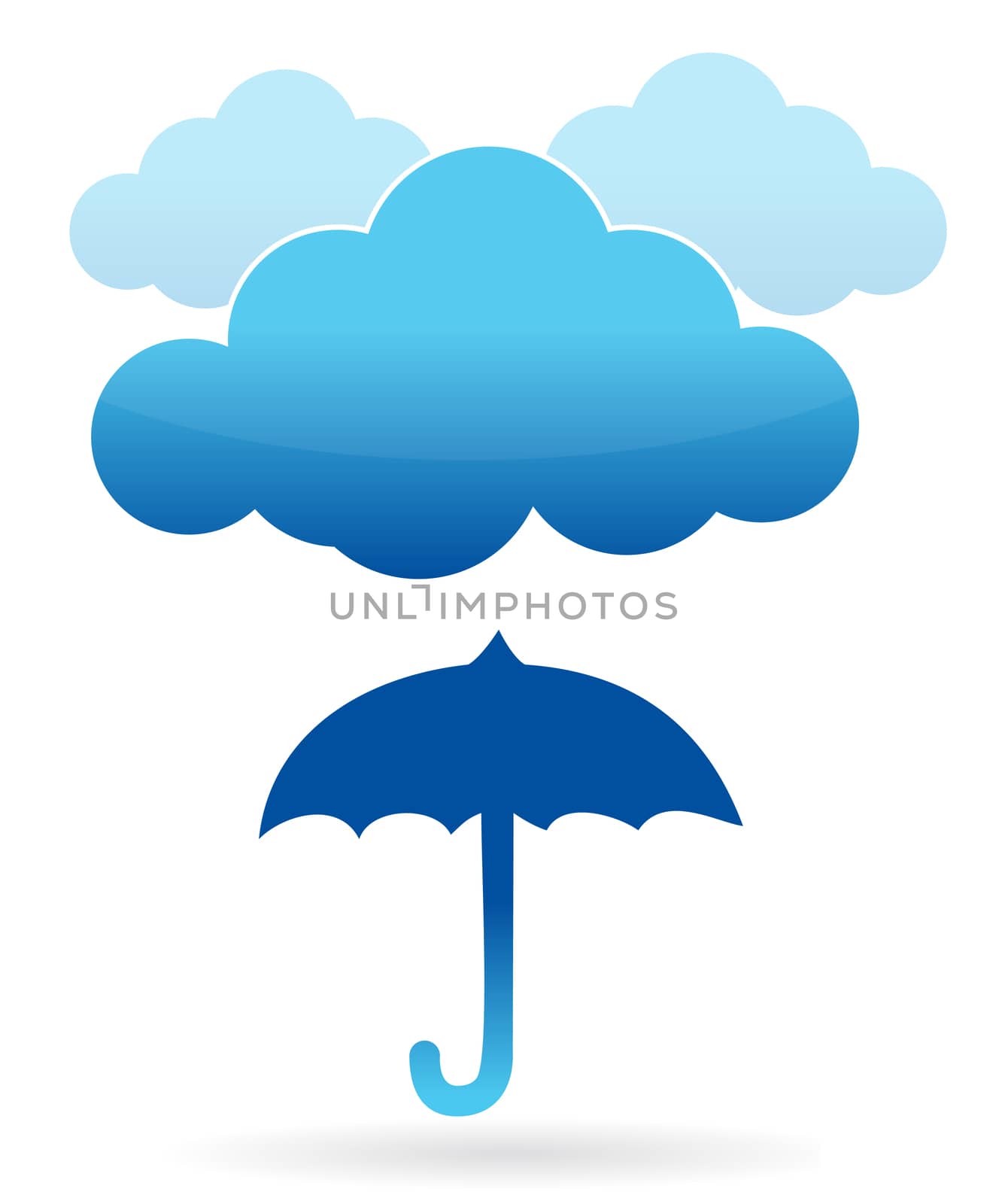 clouds and umbrella illustration design