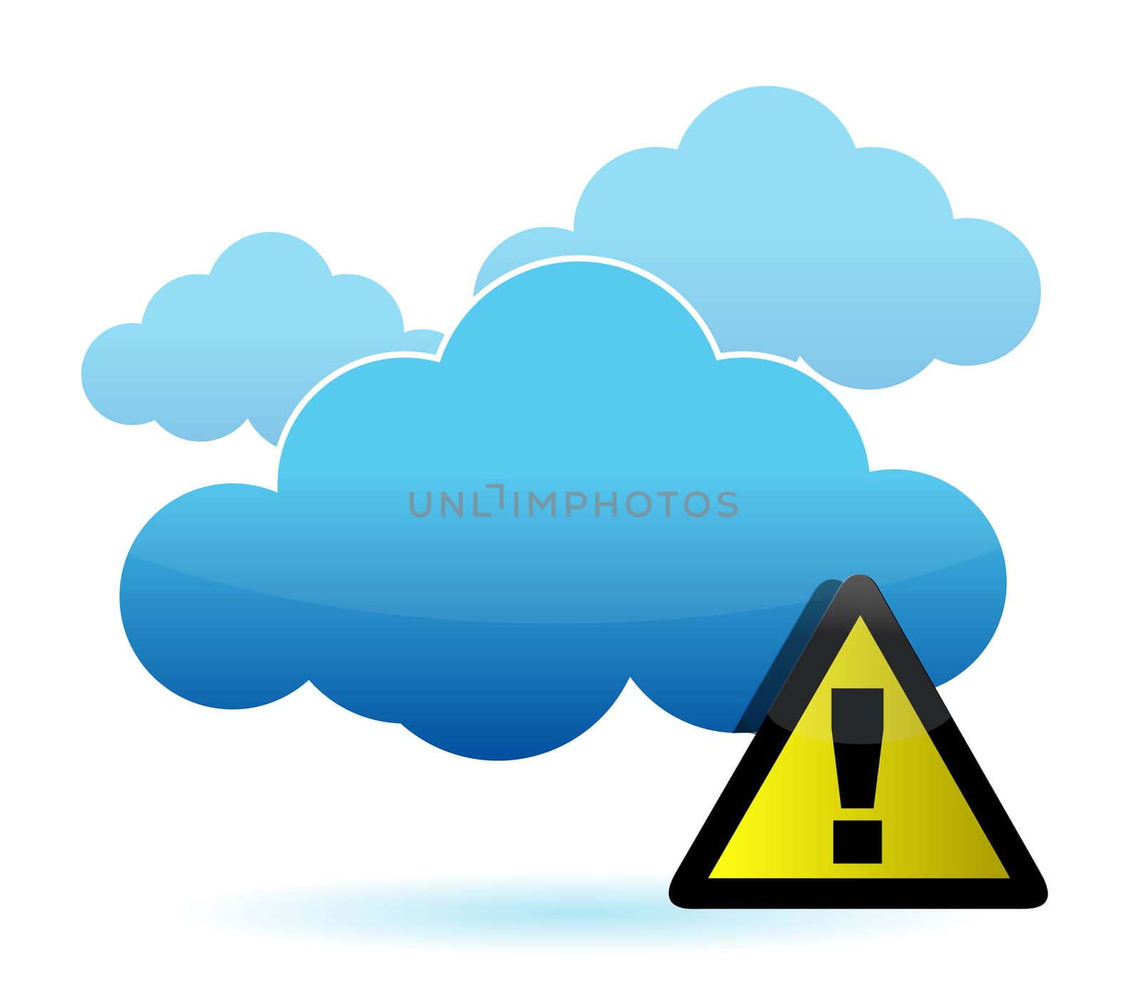 cloud with warning sign illustration design