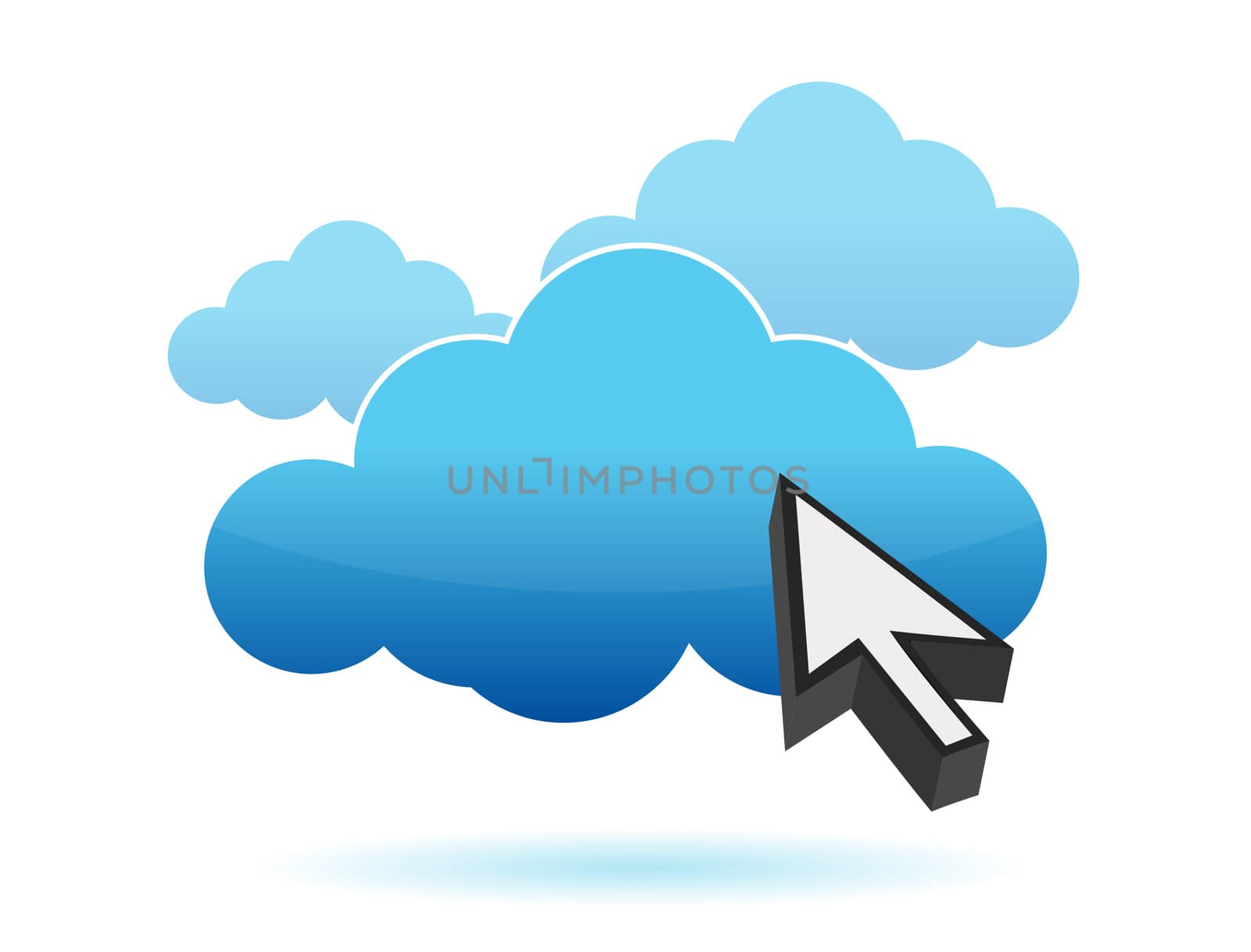 pointer and cloud icon illustration design