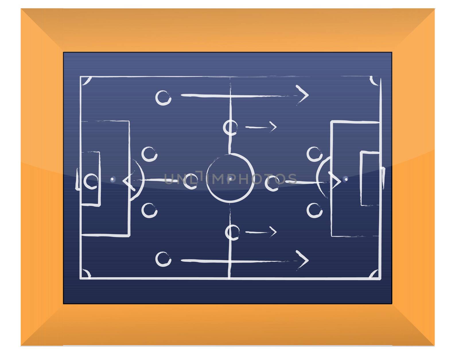 soccer tactics drawing on chalkboard by alexmillos