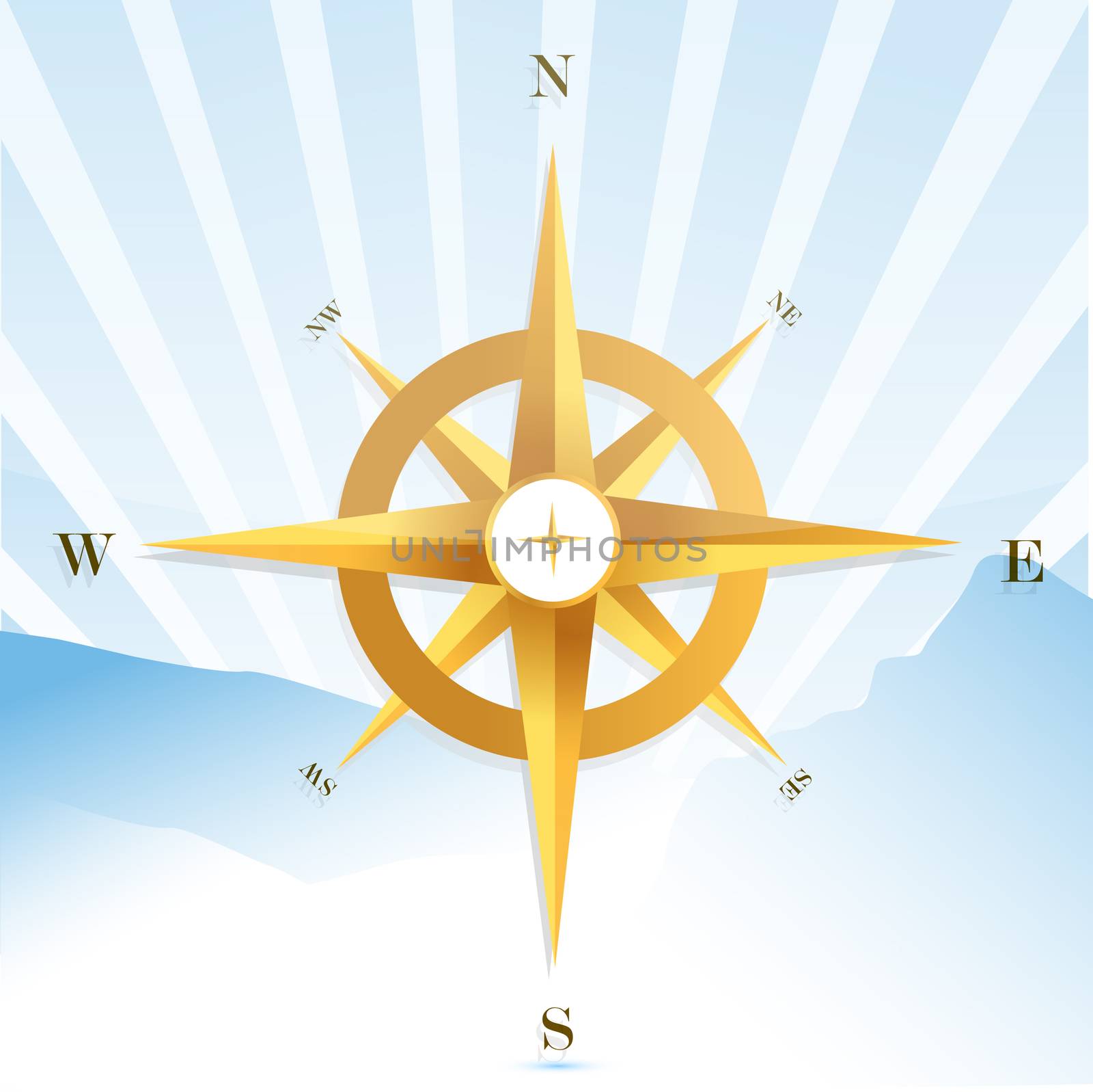 Blue sky compass design