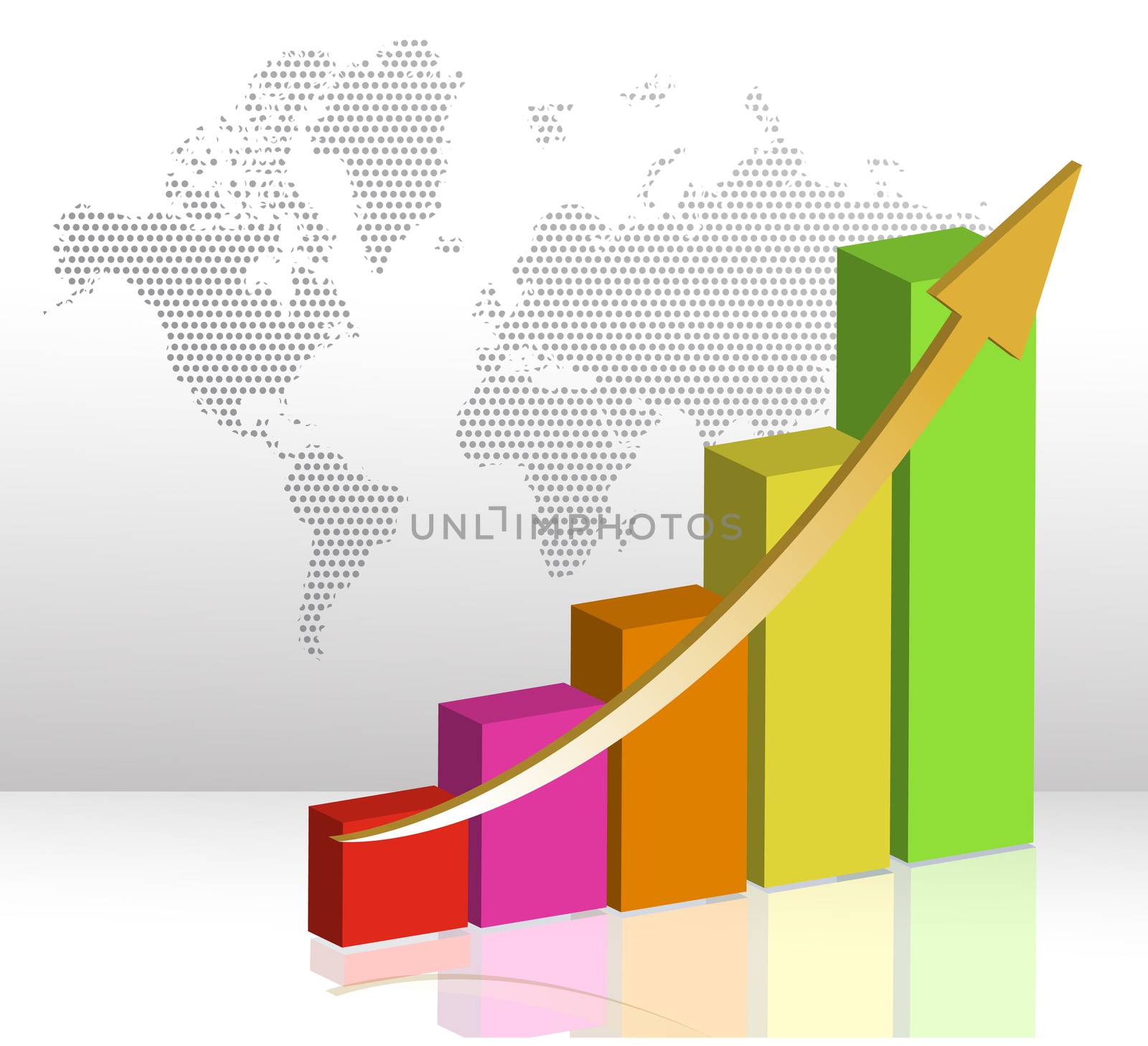 colorful business Bar chart illustration on a white background