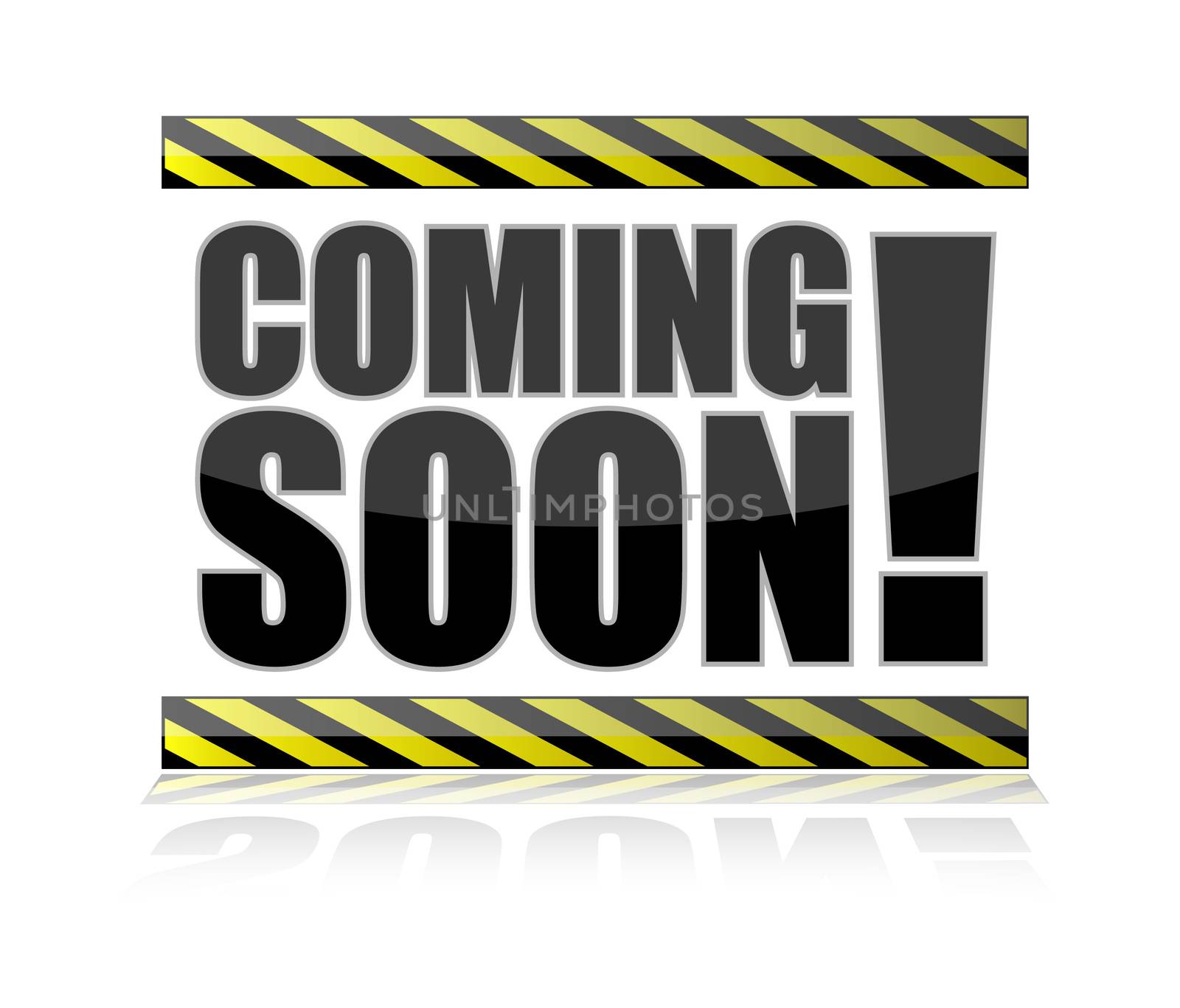 Coming Soon Sign illustration isolated over a white background.