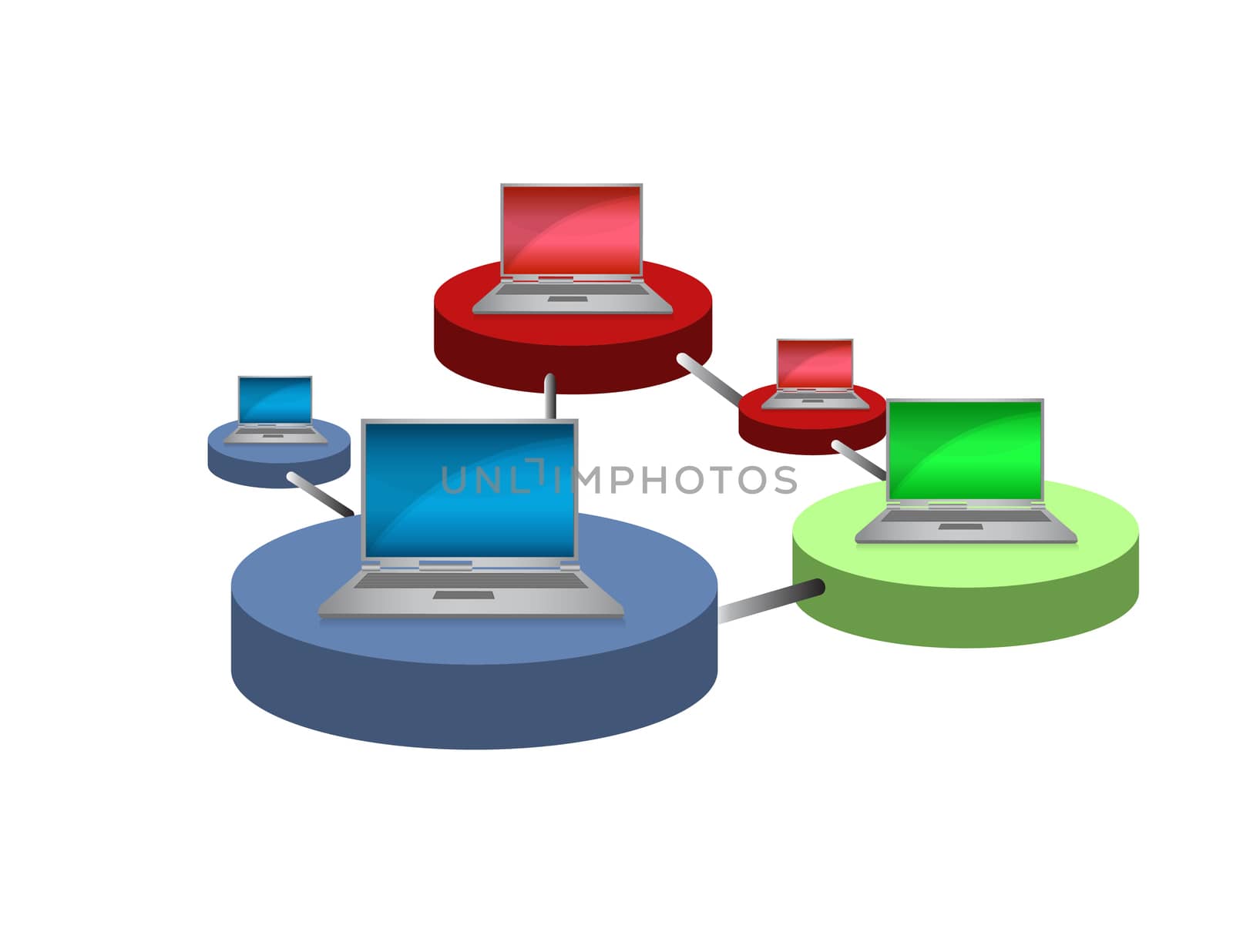 Computer Network graph illustration design
