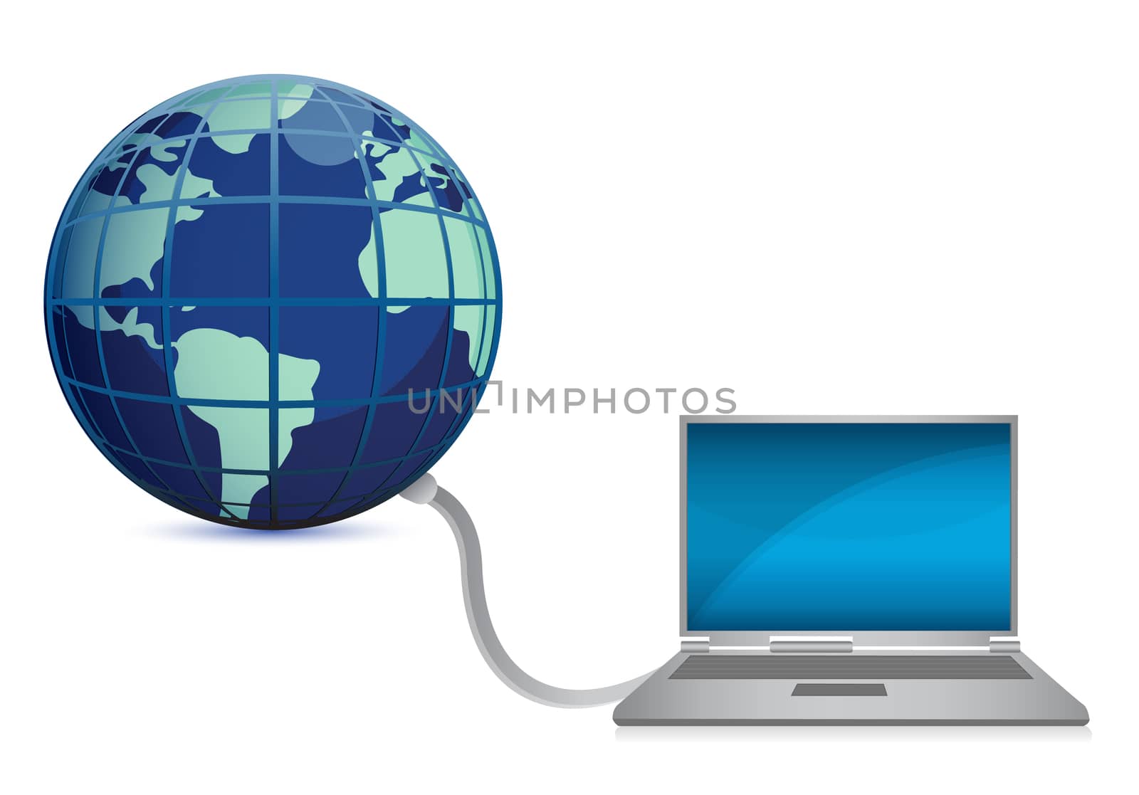 Concept of network connections. illustration design over white