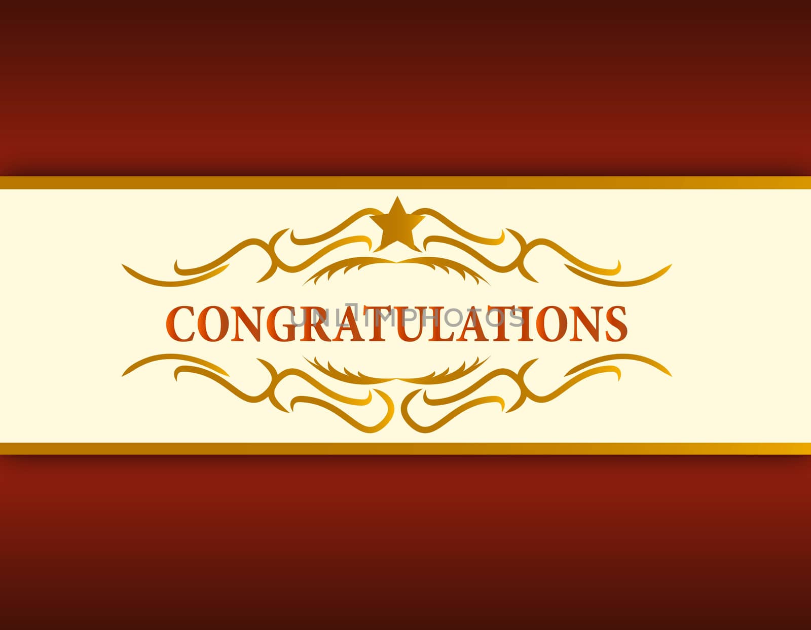 gold Congratulations card illustration design
