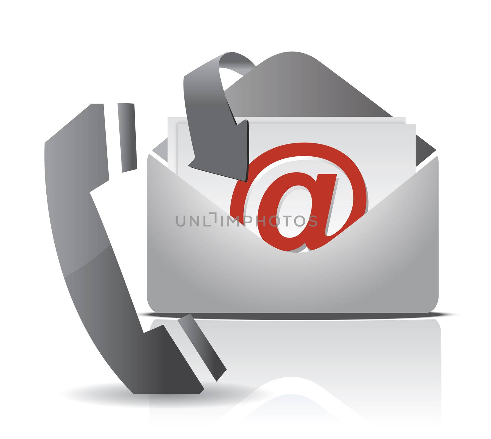 contact us illustration design isolated over white