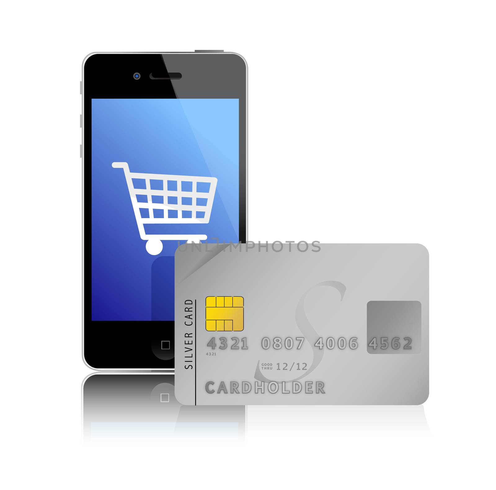 internet shopping with smart phone and credit card