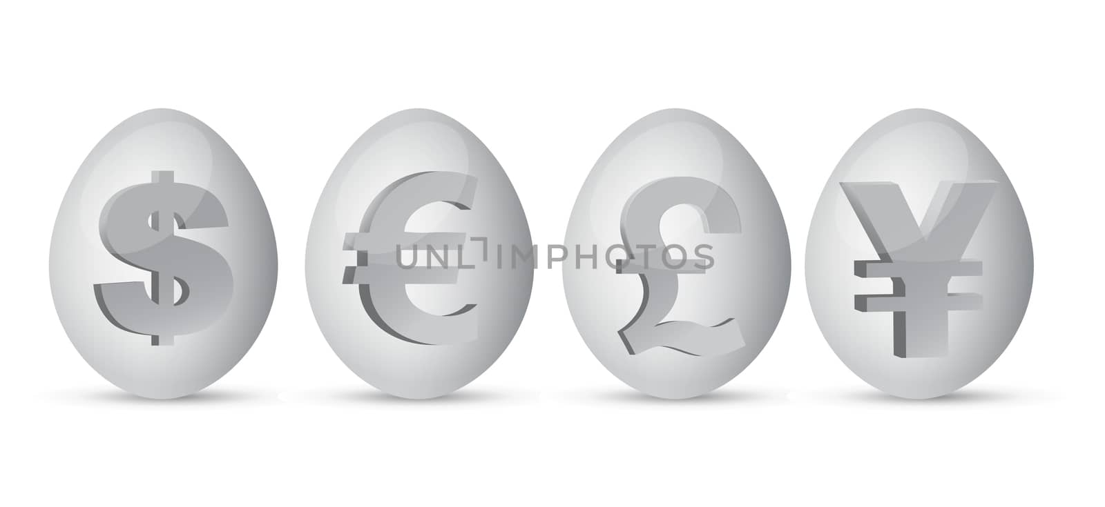 currency eggs illustration over a white background