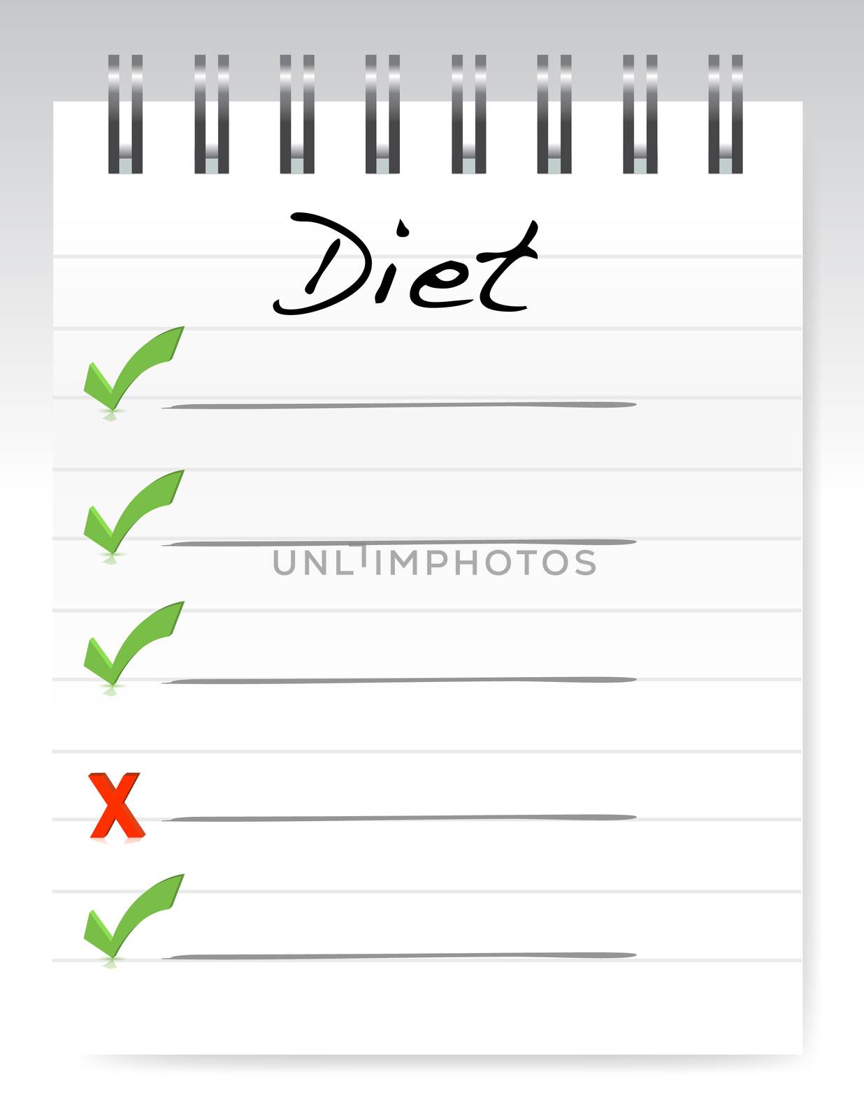 Diet concept illustration design notepad