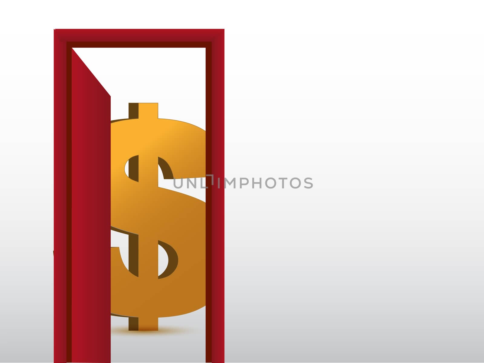 conceptual-d-render-illustration-open-red-Door