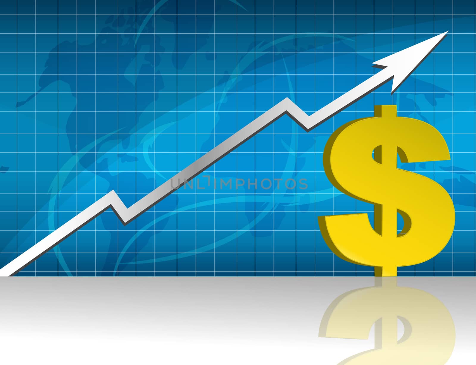 Dollar currency trading graph.