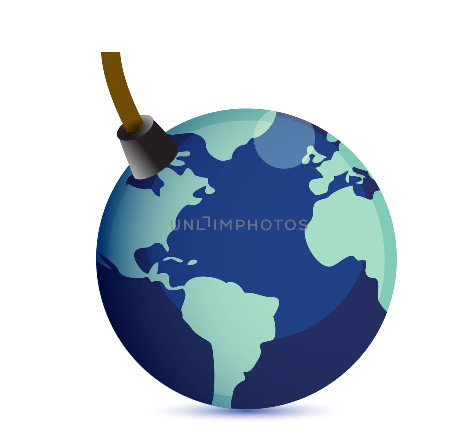 Earth at risk boom concept. illustration design