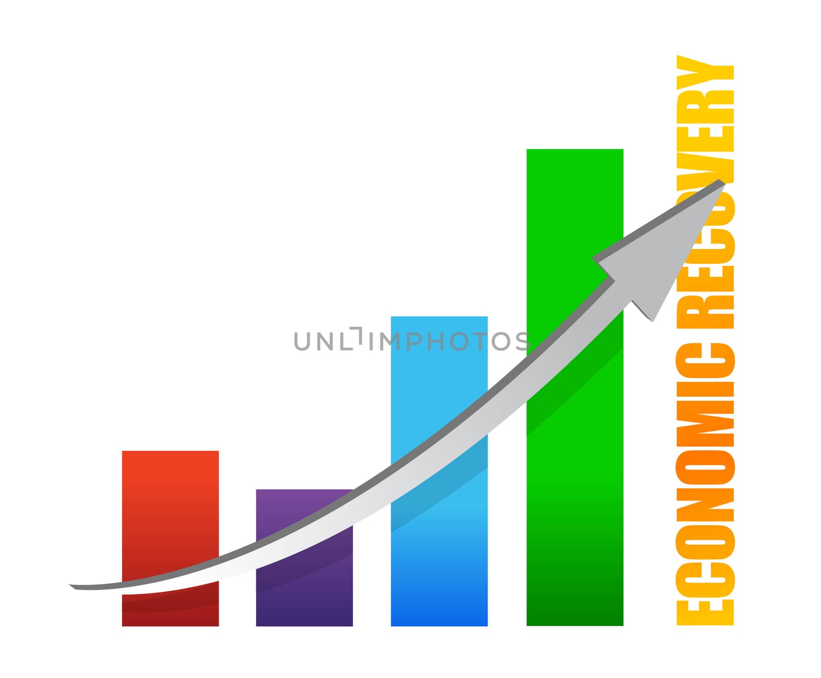 economy recovery chart arrow illustration design on white