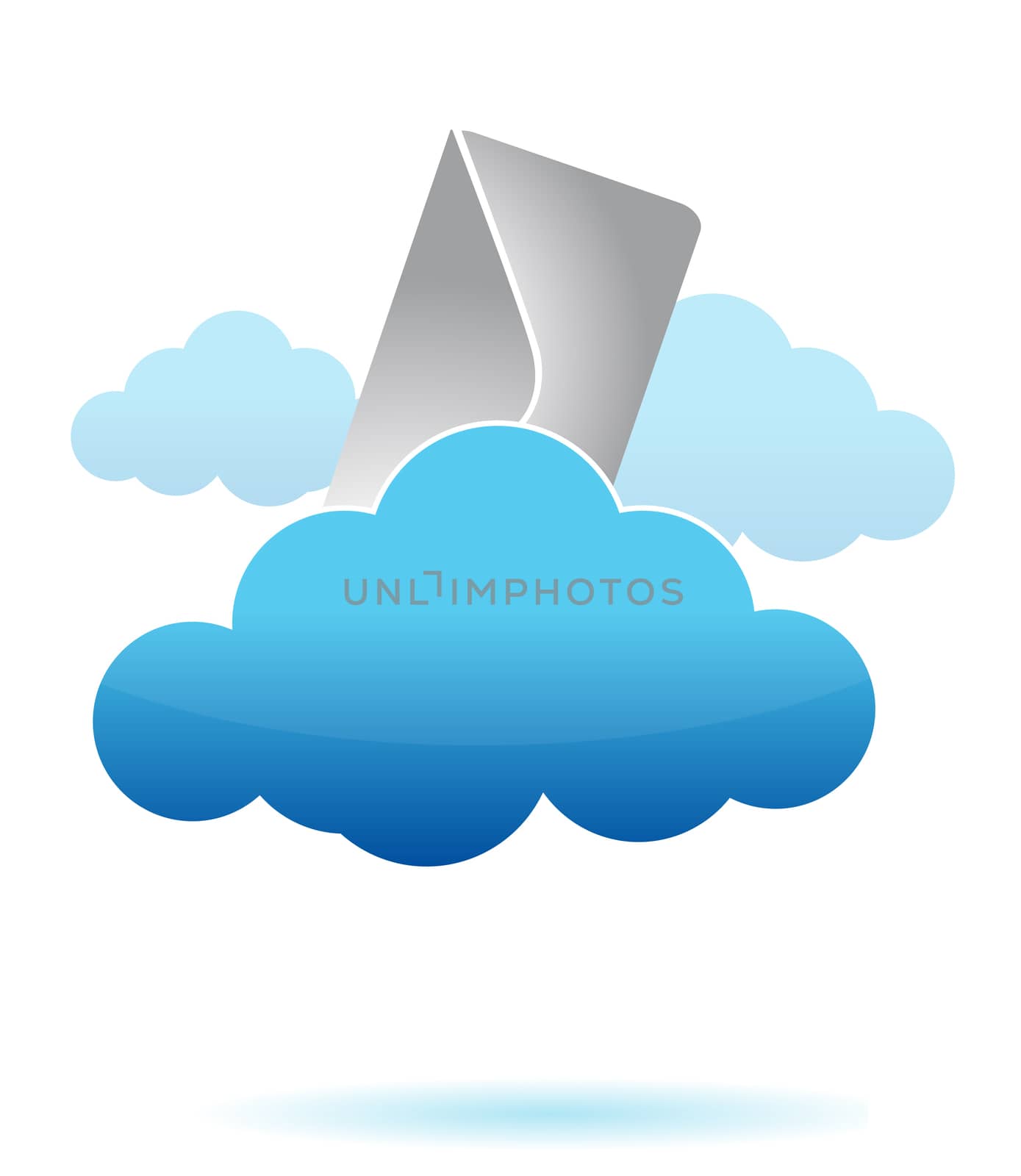 Letter in the cloud illustration design