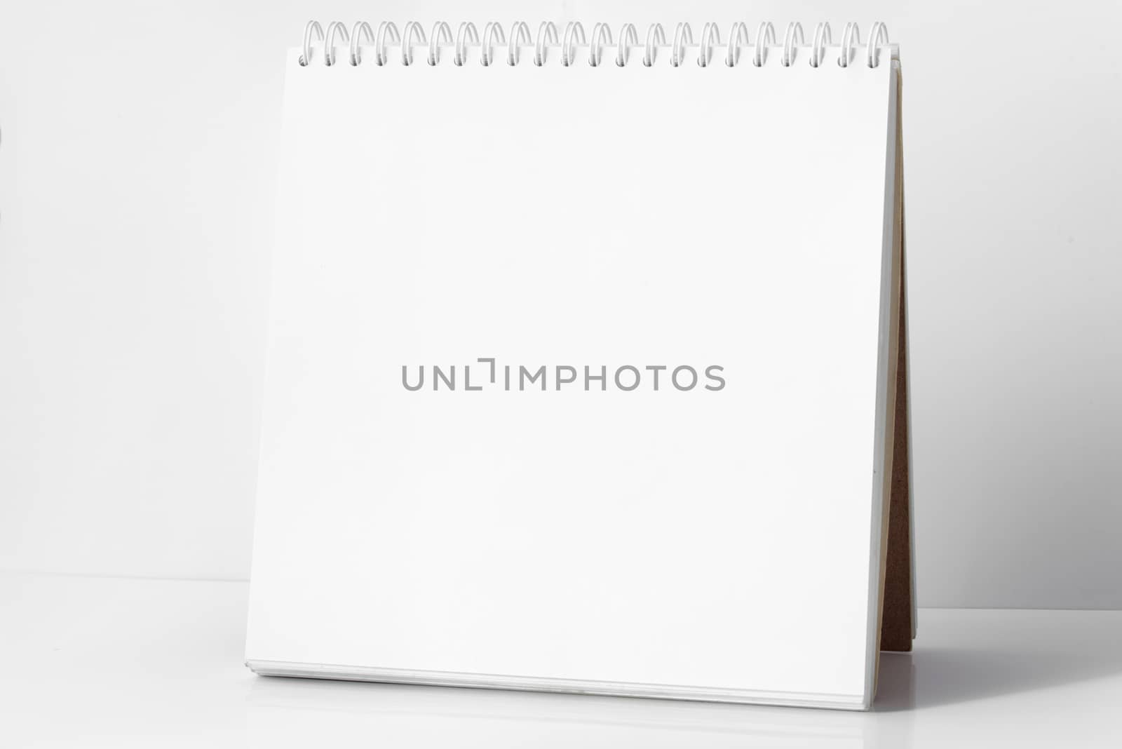 Notebook on white background. Open notebook. Design mockup