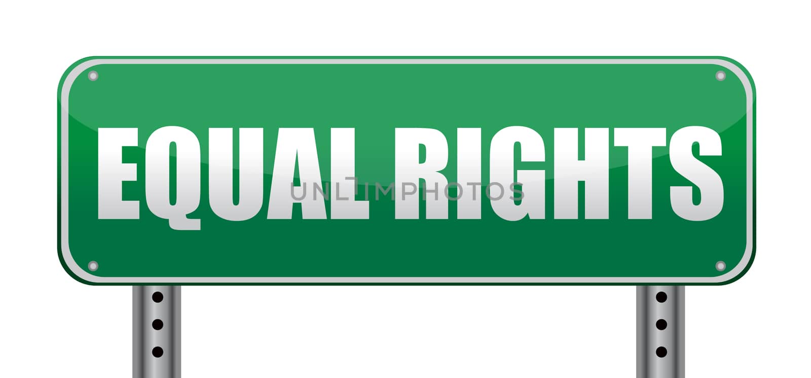 Equal Rights road sign isolated on white. by alexmillos