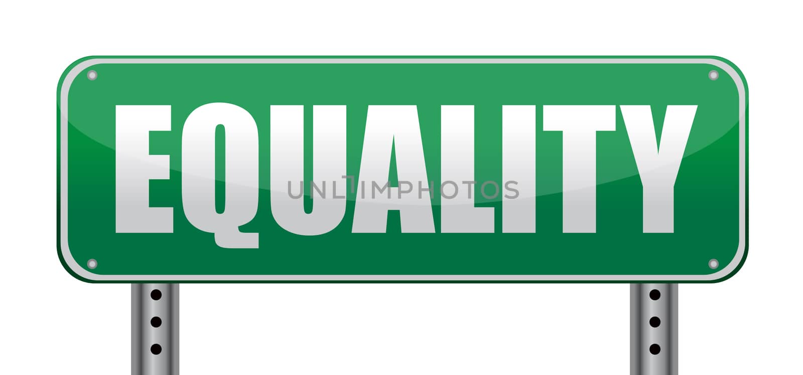 Equality road sign isolated on white. by alexmillos