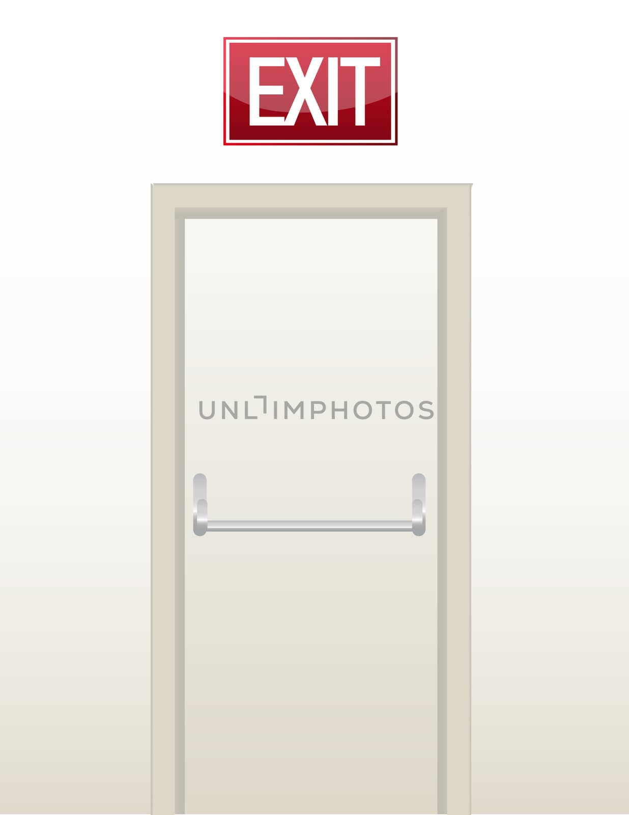 Emergency exit door illustration design