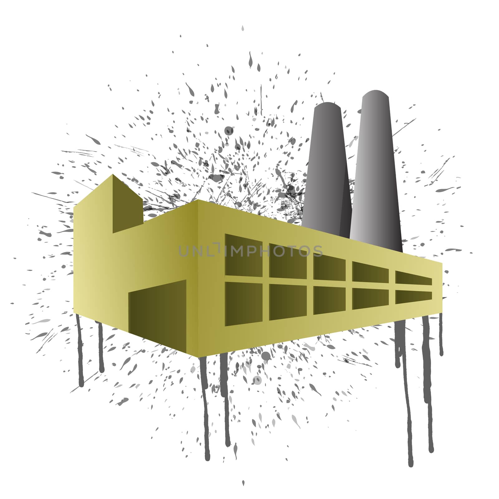 Ink splatter factory illustration design by alexmillos
