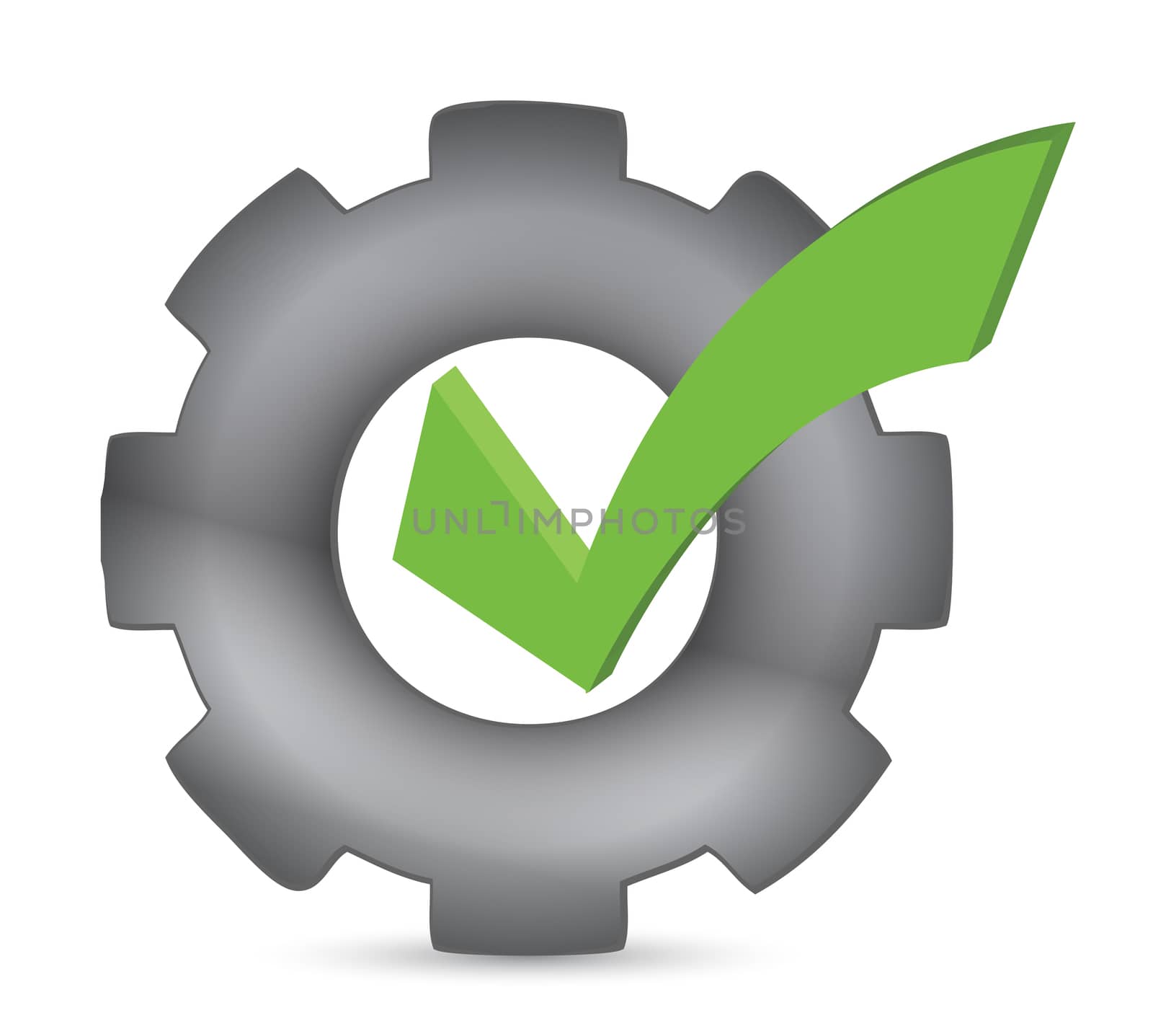 gear with check mark illustration design over white