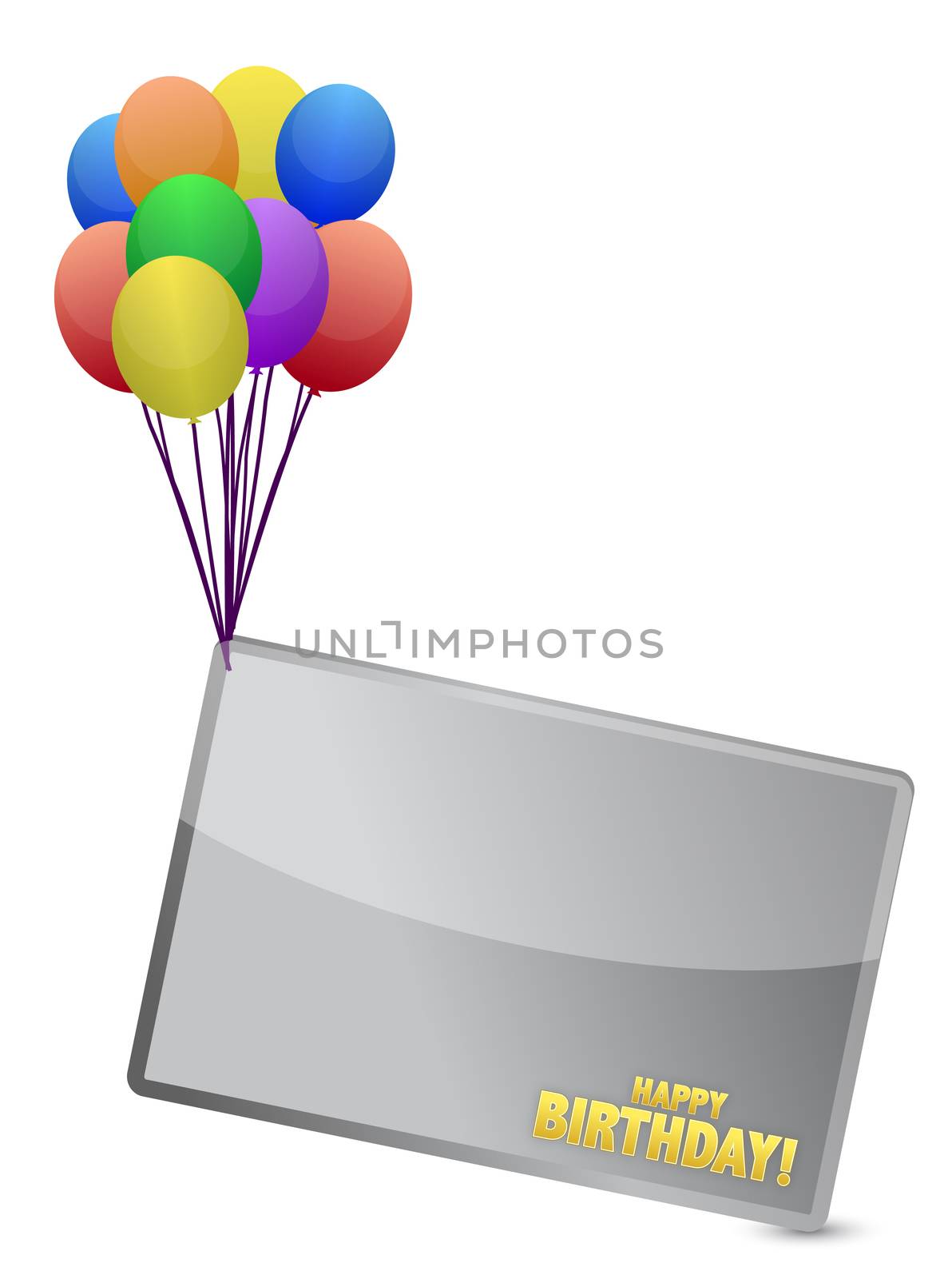 Birthday balloon banner illustration design over white
