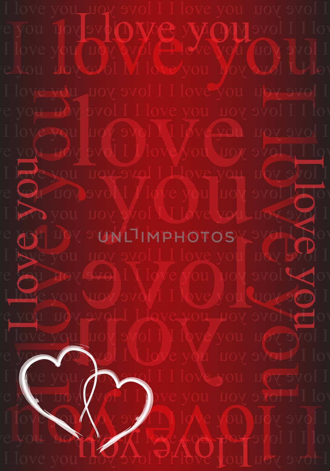 I love you valentine day background with two loving hearts