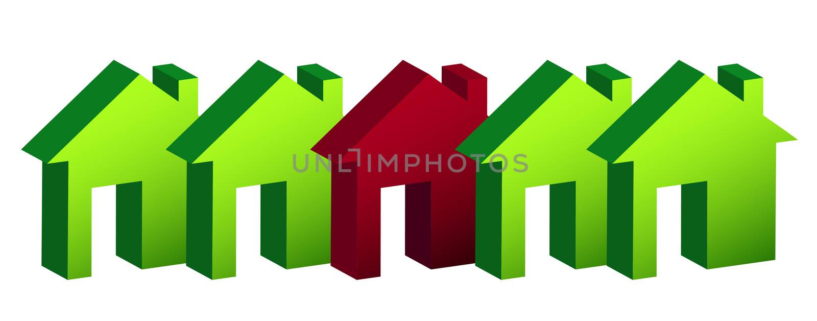 row of houses illustration design over white