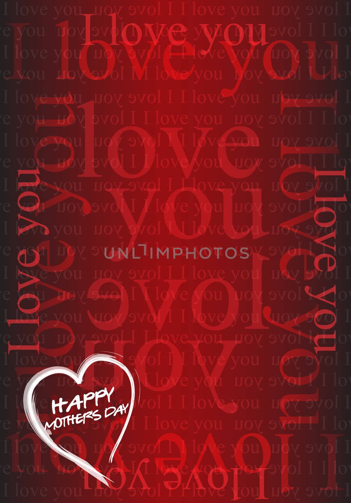 happy mothers day red text background