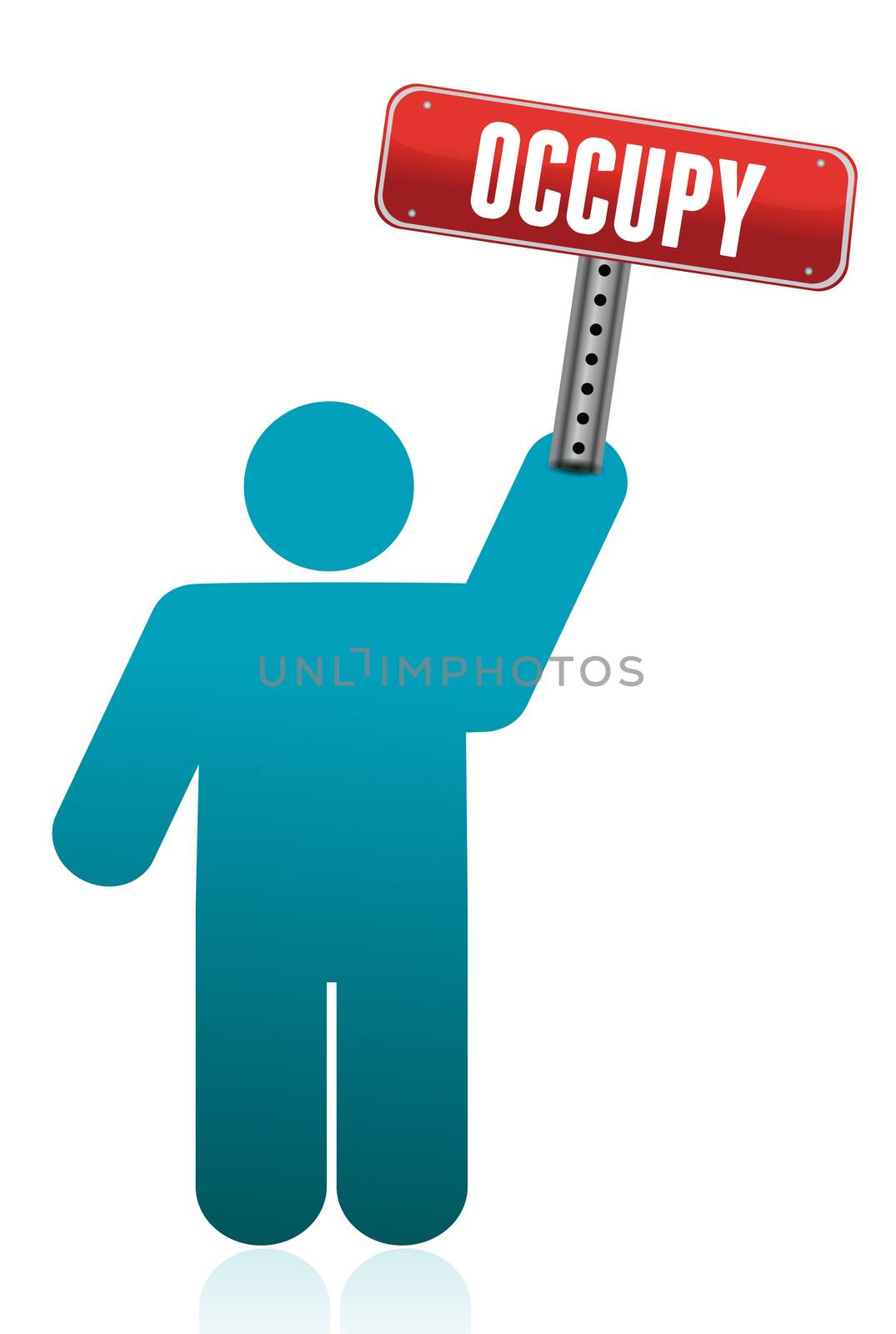 Icon holding a occupy sign illustration design