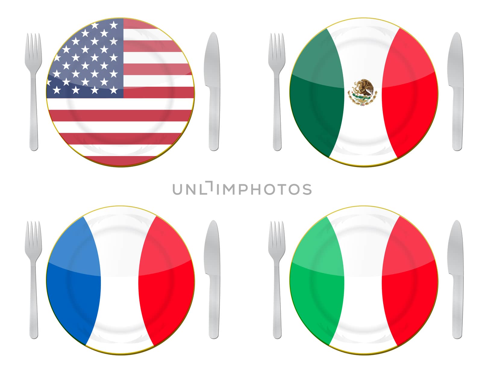 International food illustration design