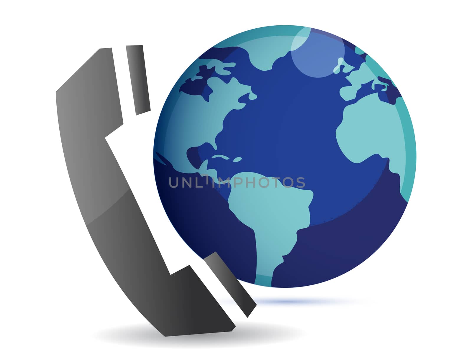 international calls illustration isolated over a white background