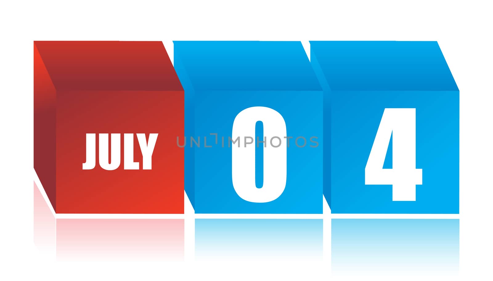 Calendar showing July 4 - Independance Day