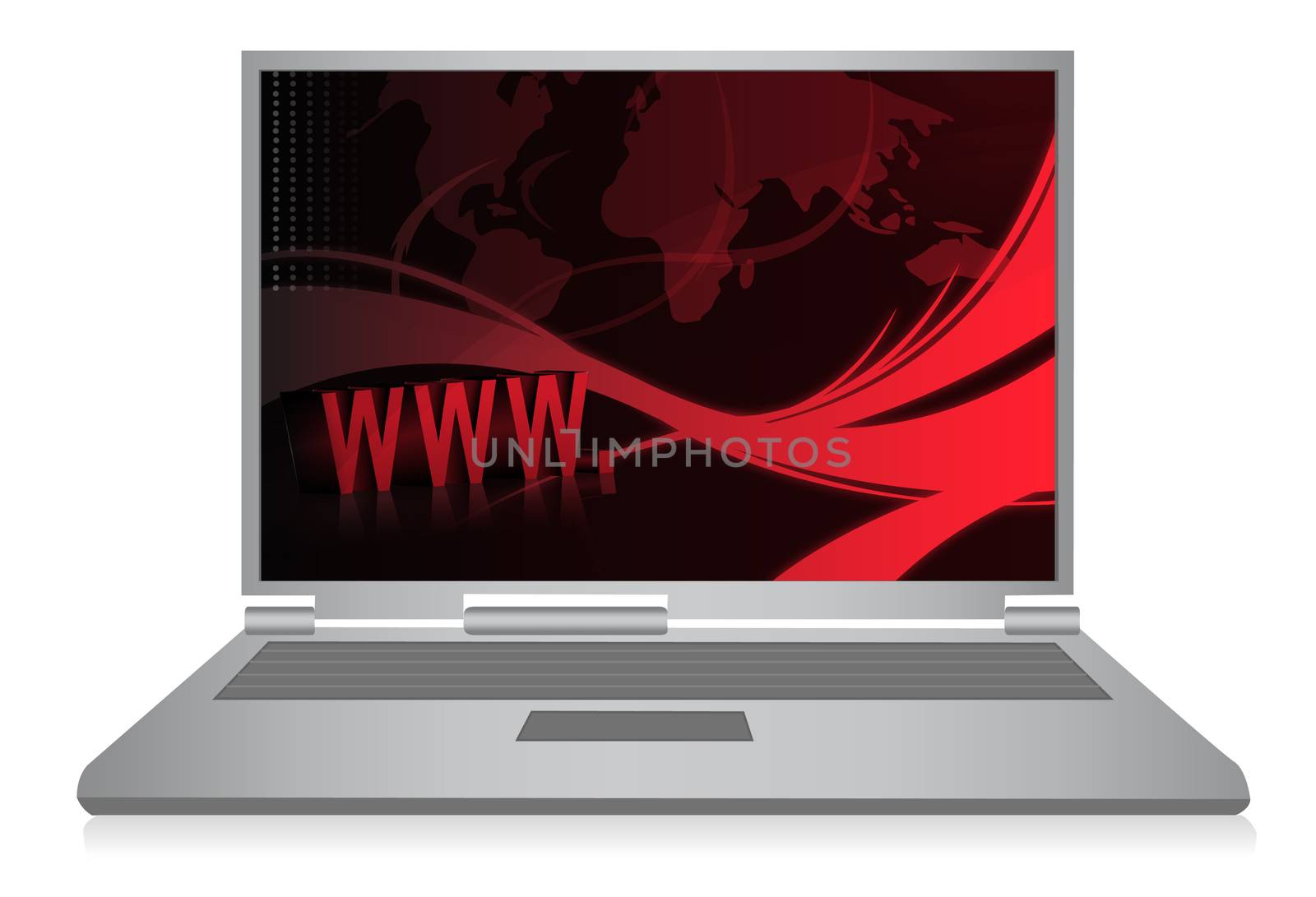 laptop with abstract background illustration