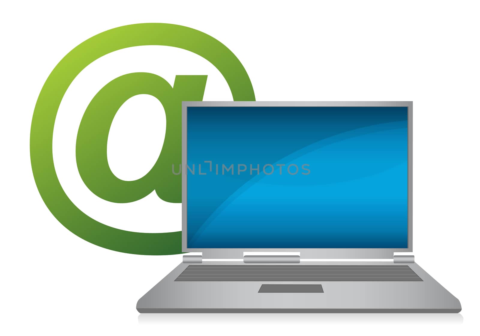 Laptop with e-mail symbol illustration design