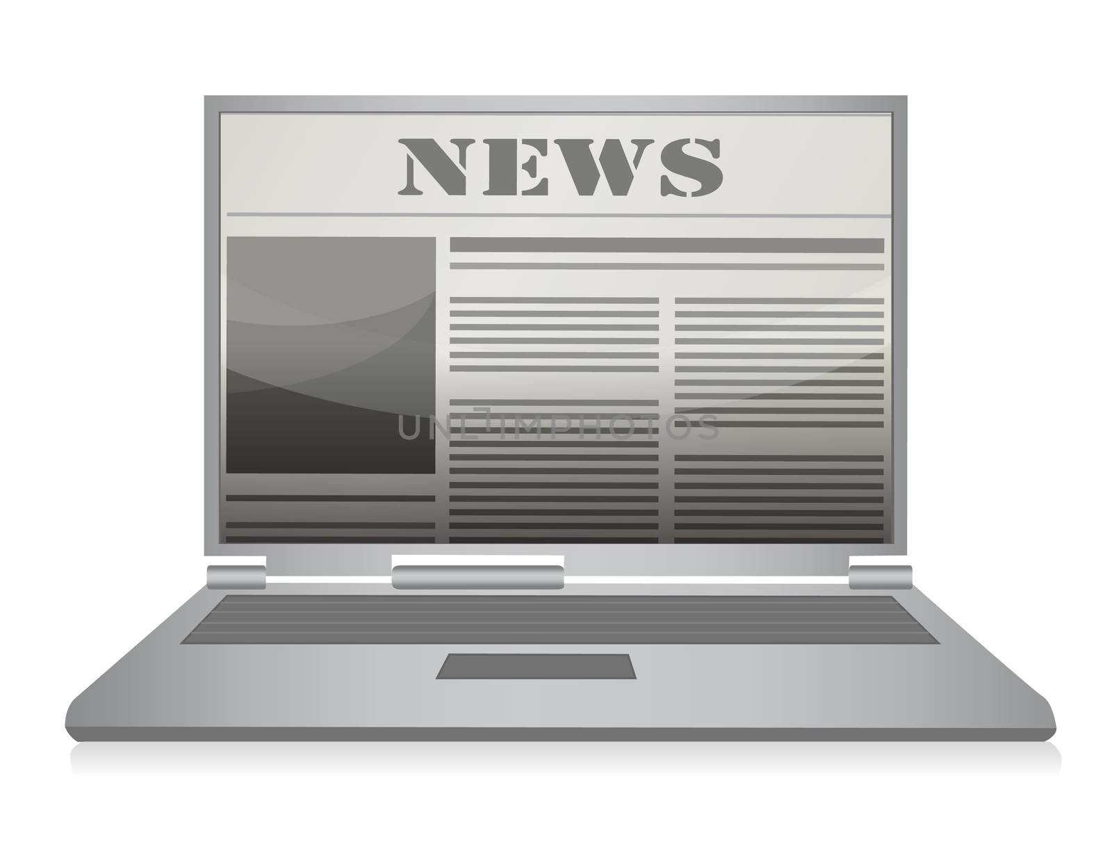 Online newspaper. Laptop and news website.