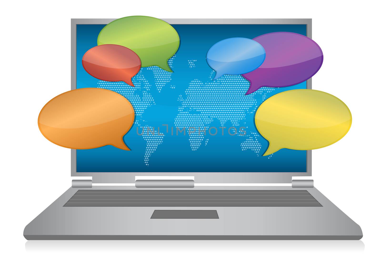 Internet social media concept laptop design