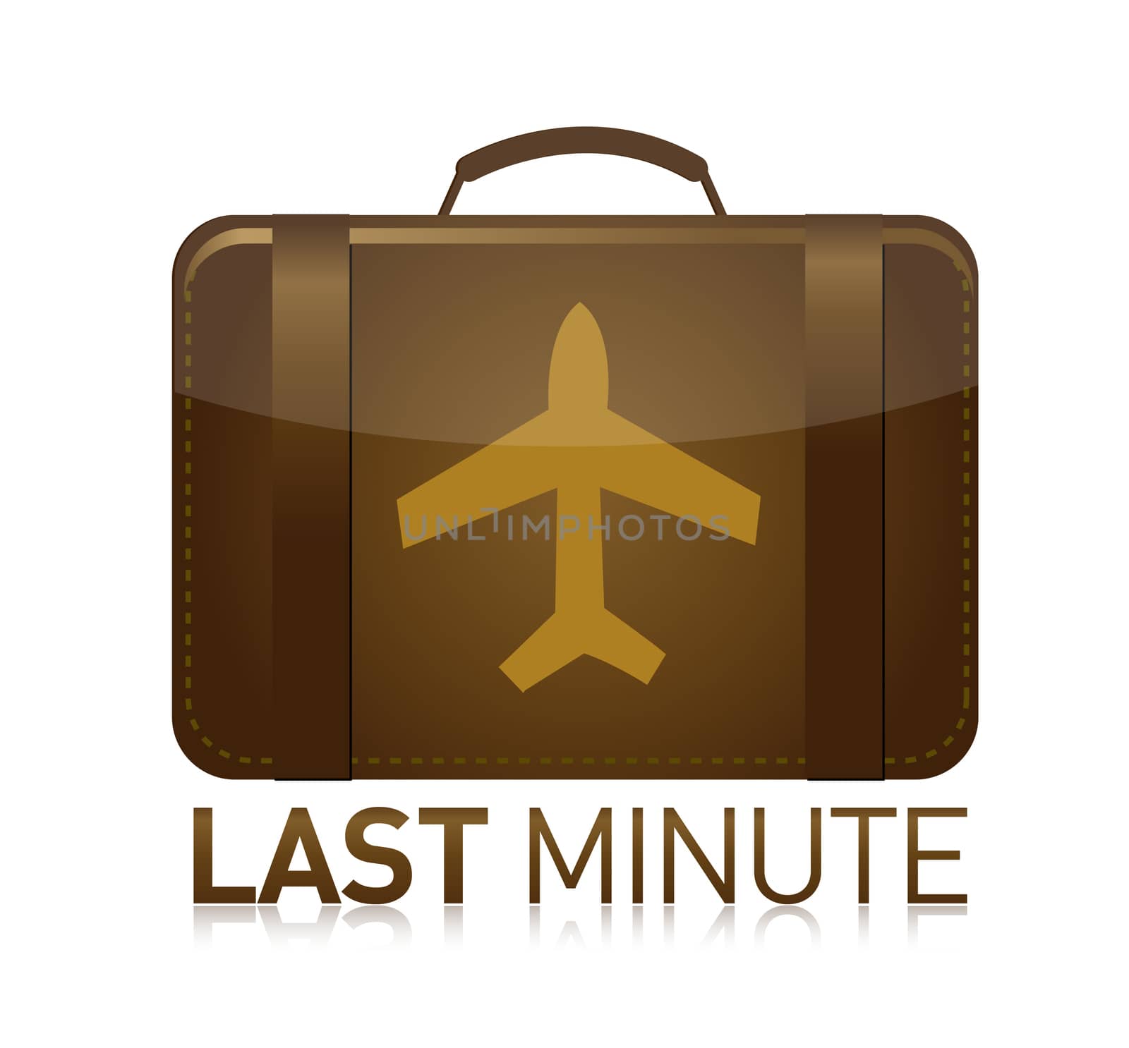 last minute luggage airplane illustration design over white