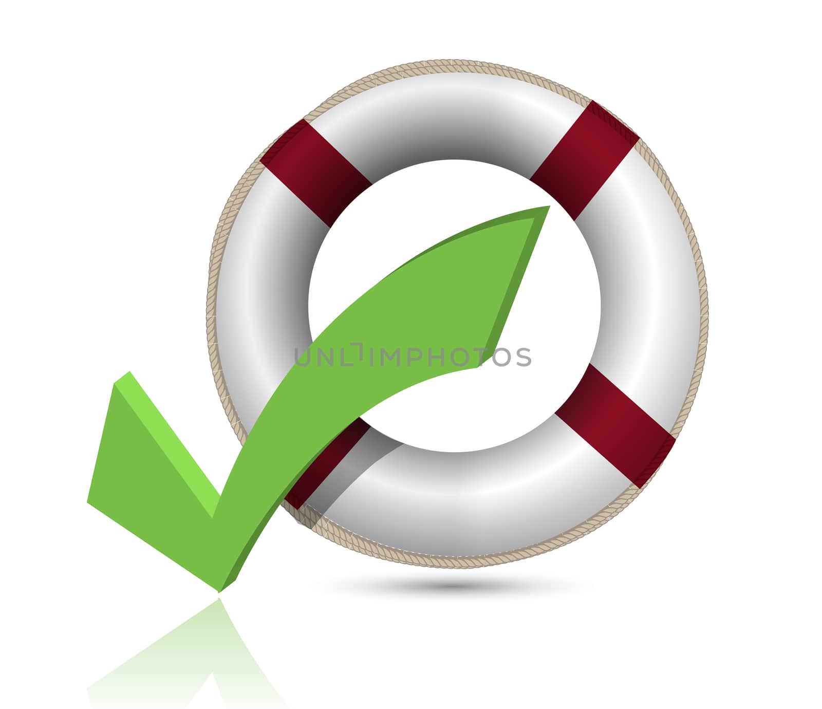 Lifesaver and Check Mark Symbol