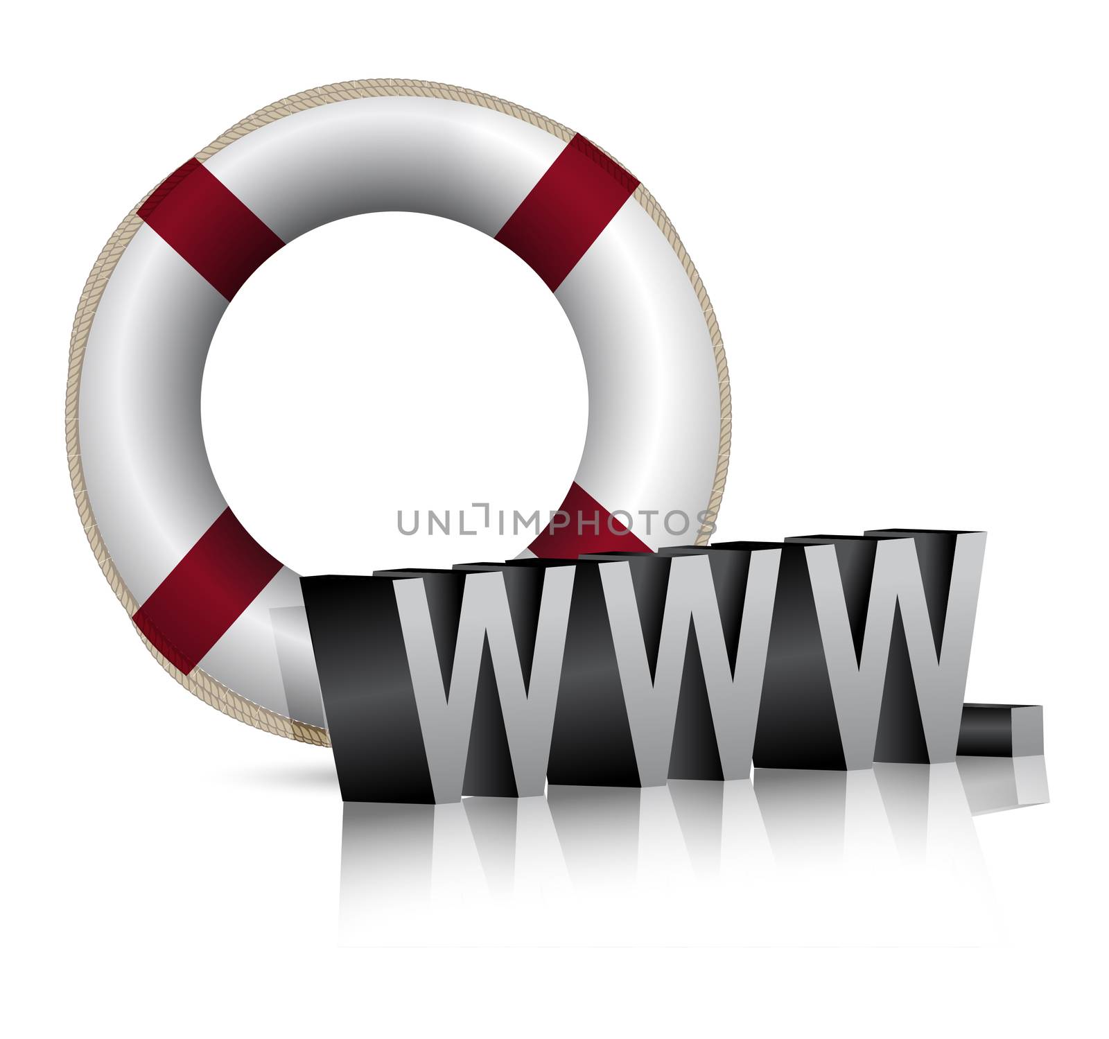 lifesaver with www text illustration design on white