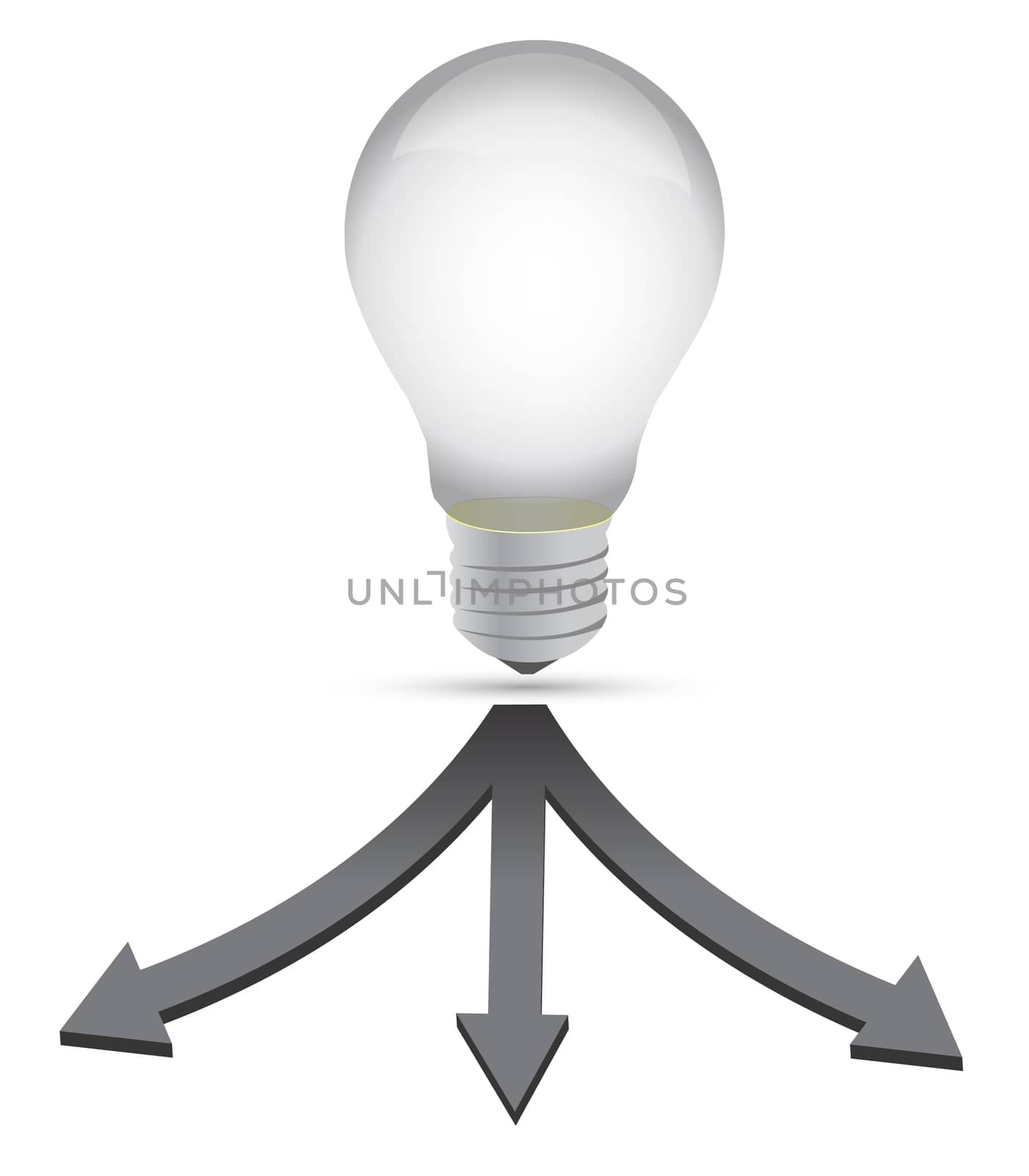 ideal destination lightbulb concept illustration over white